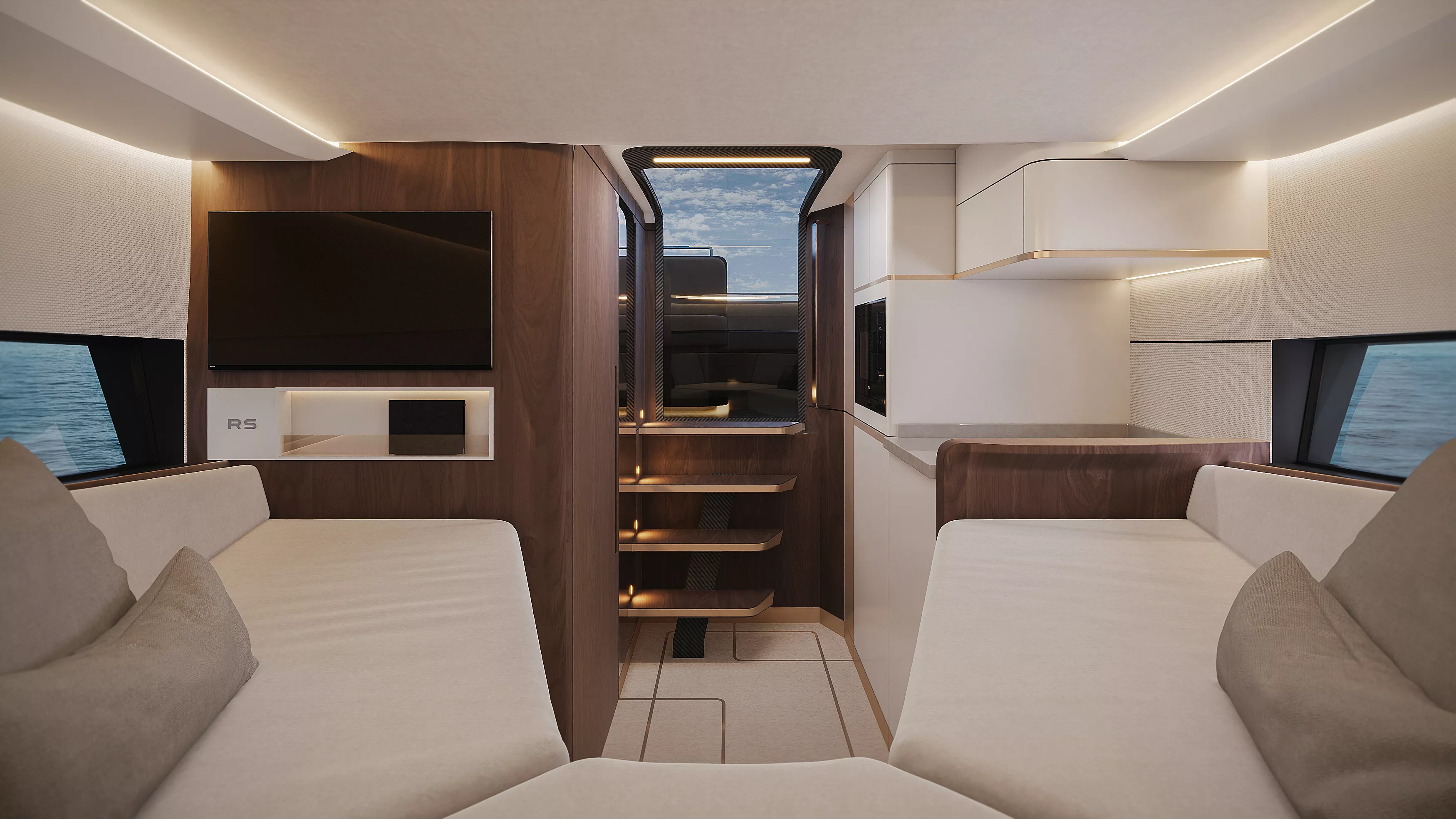Notte boat cabin design