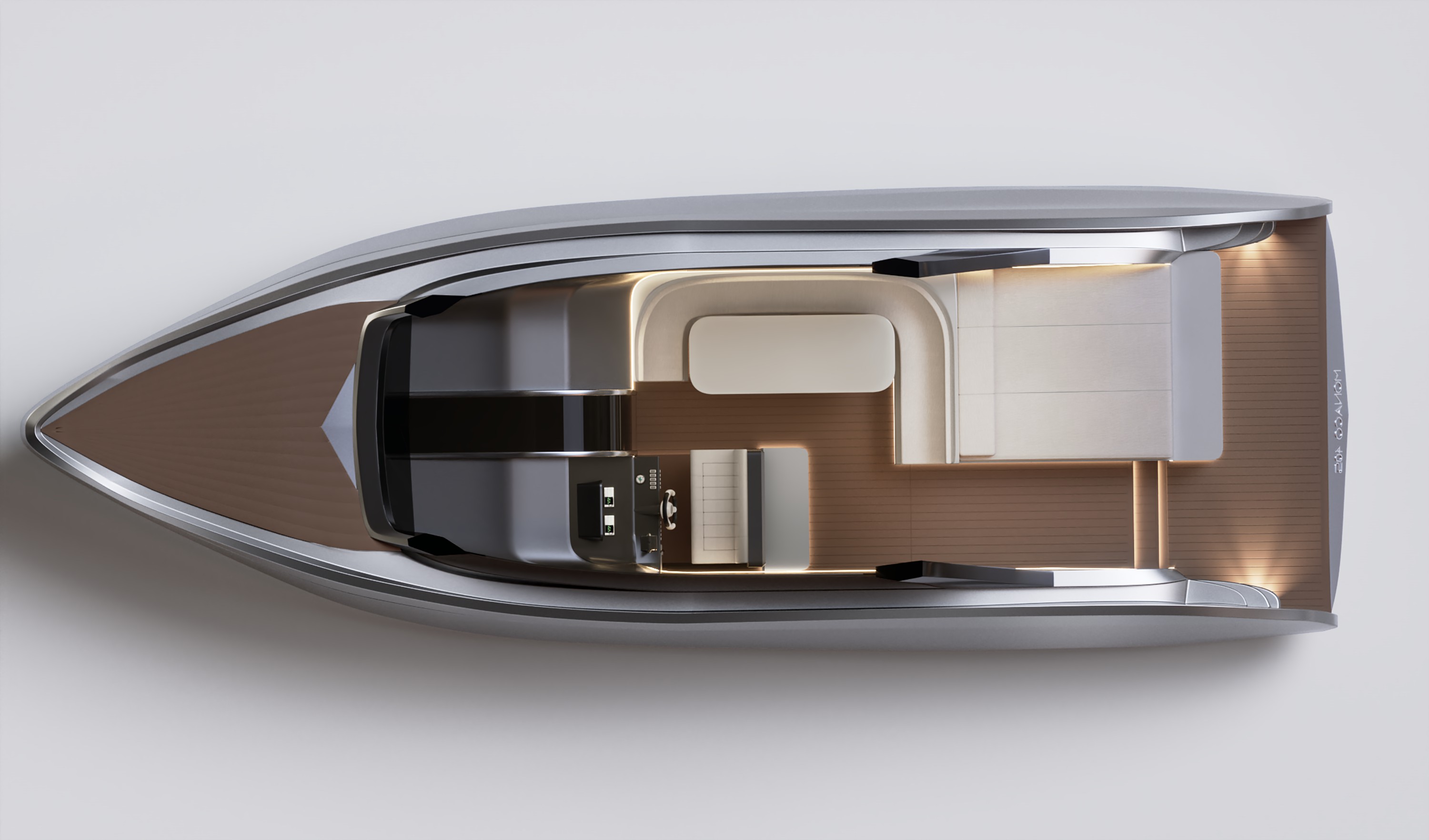 Monaco boat hull view