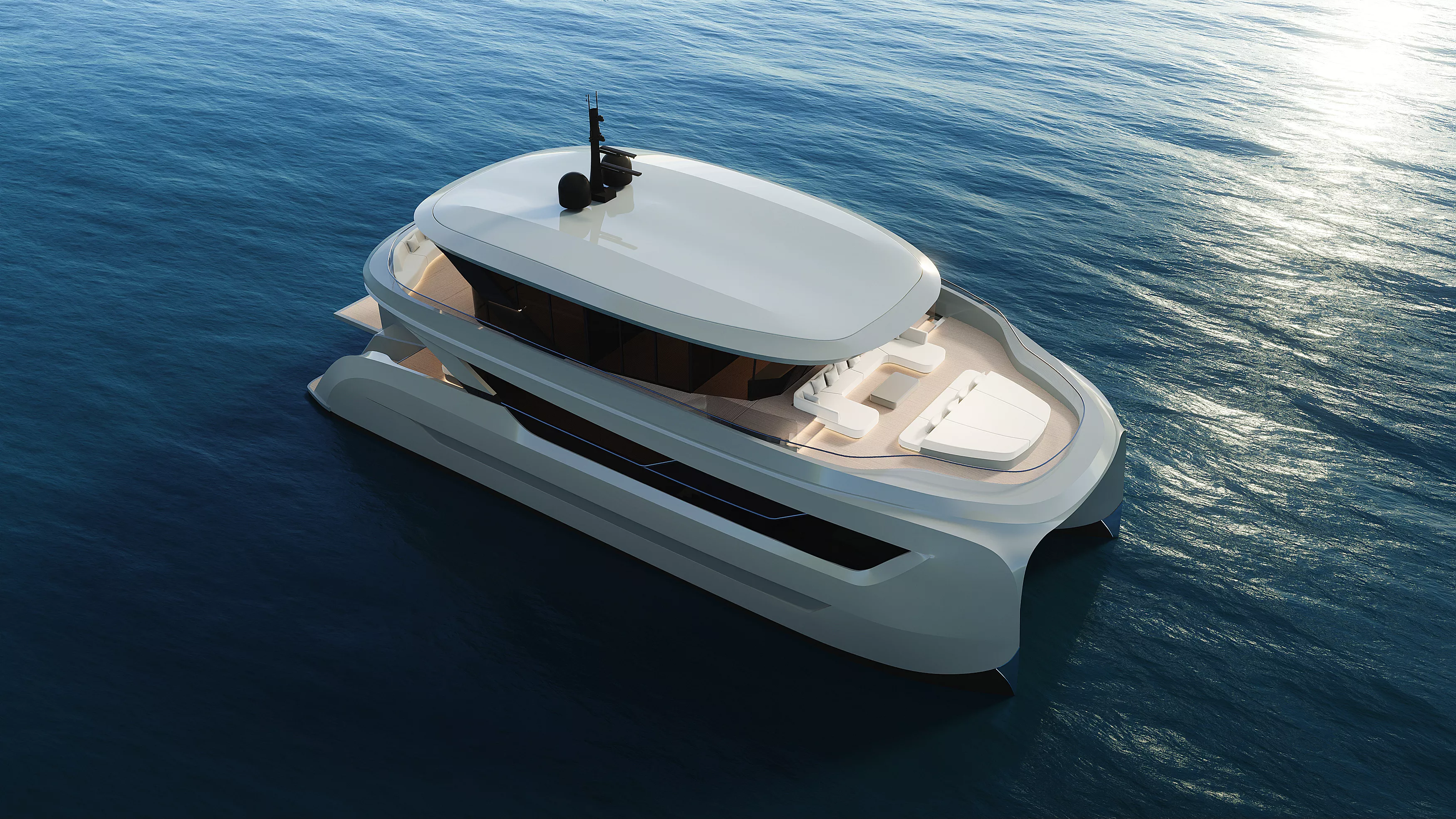 Purus catamaran side view