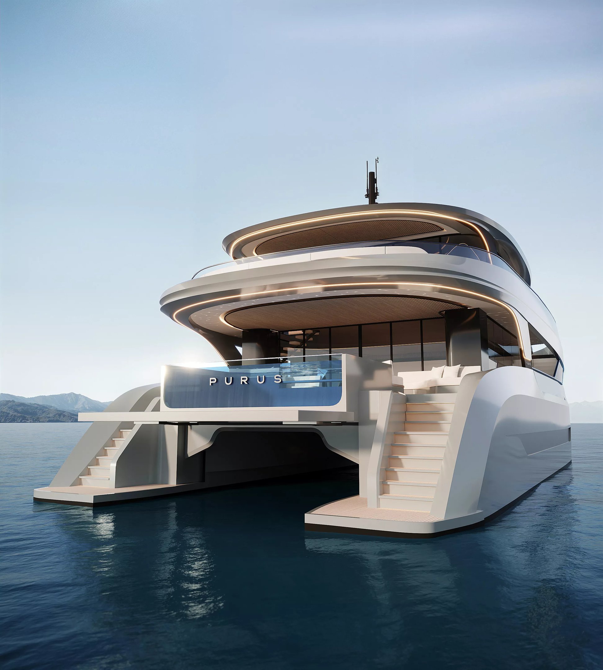 Purus catamaran exterior detail