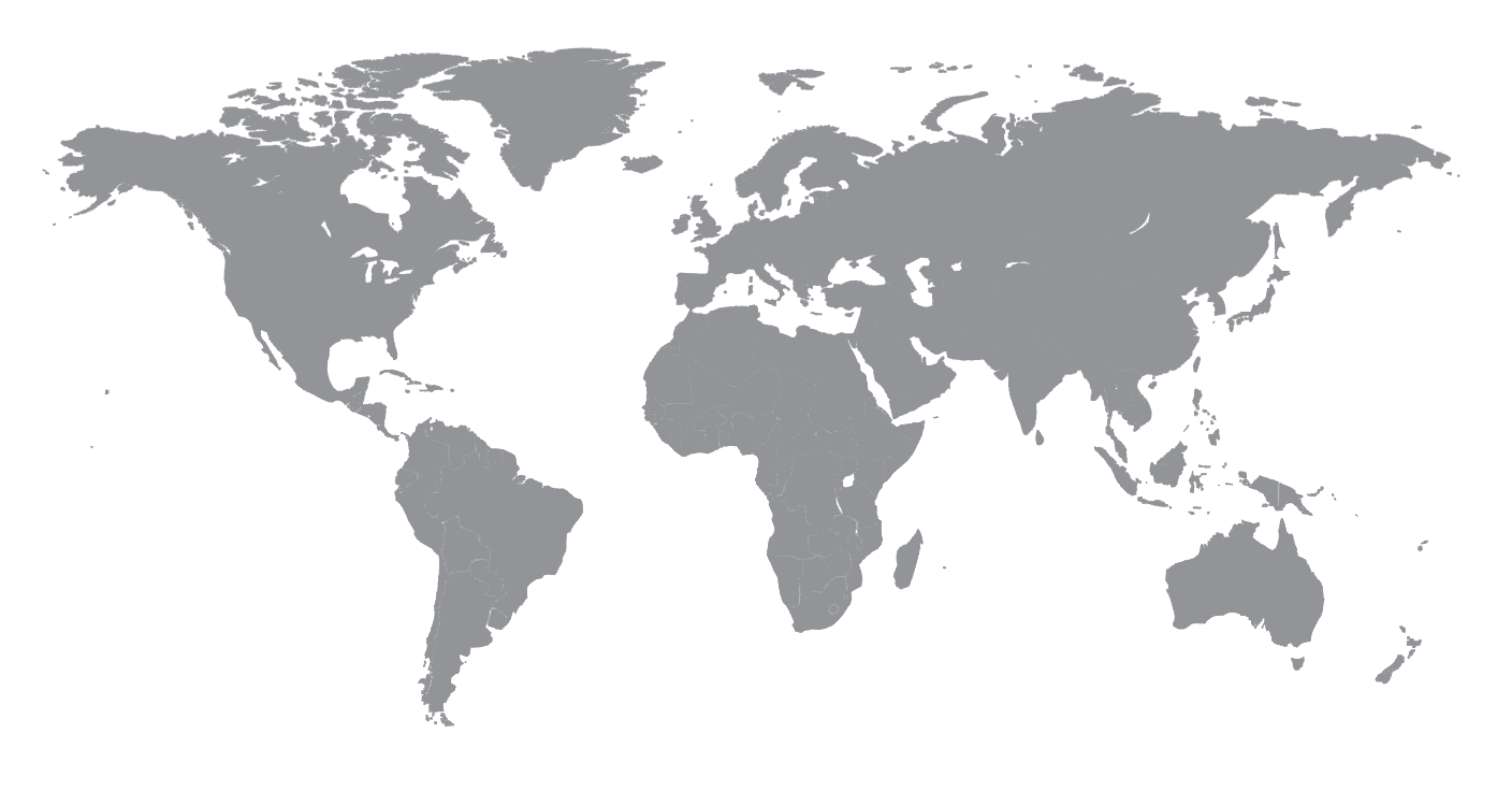 World map showing RSantos Design client locations